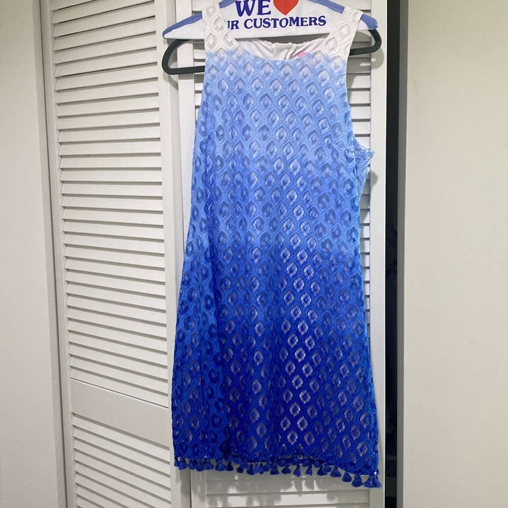 Lily Pulitzer blue ombré crochet dress